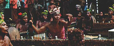 Balinese choreographer and dancer, Ketut Marya, performing one of his master classes