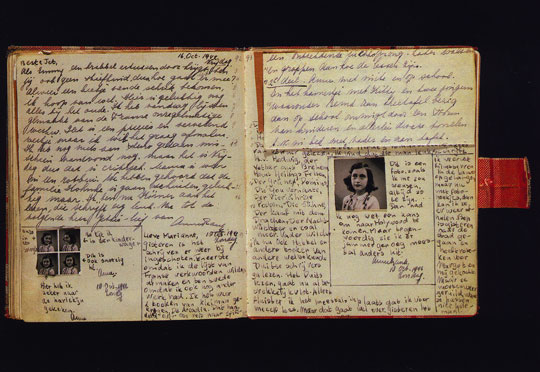 Anne Frank's Diary showing the graphic qualities of the text