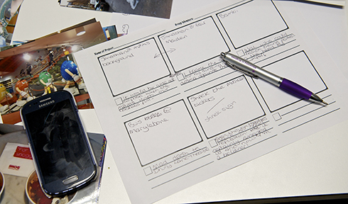 Storyboard and mobile device