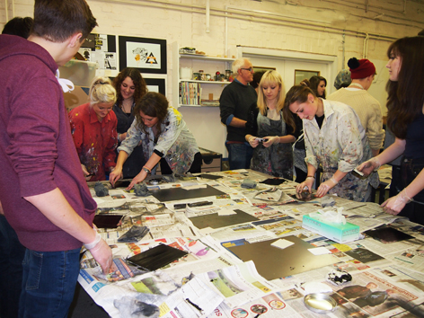 University of Brighton Faculty of Arts Fine Art Printmaking staff and students run workshops for local young people