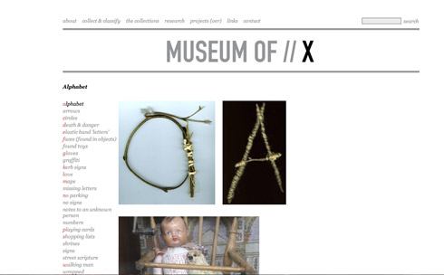 Figure 1a: Museum of X website screen grab