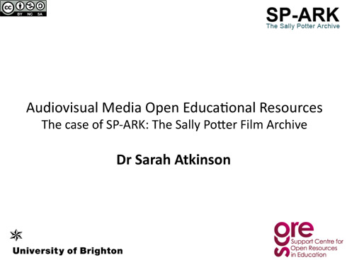 First slide of SP-ARK Sarah Atkinson presentation
