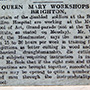 Queenmarys Workshop - Newspaper clipping 17 February
