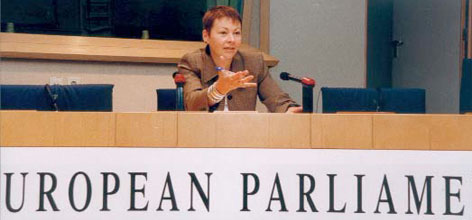 Caroline Lucas at the European Parliament